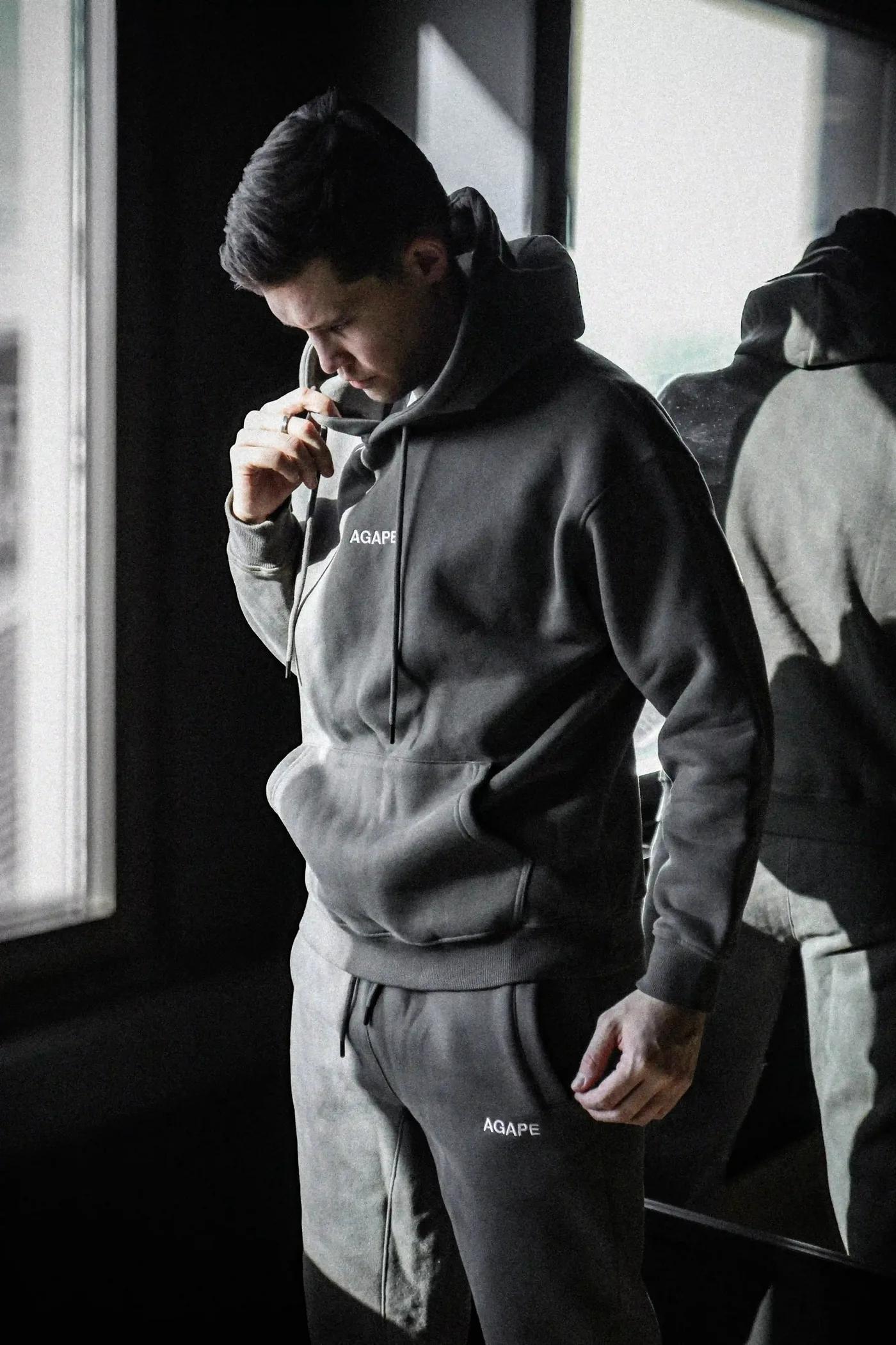 AGAPE clothing worn outdoors