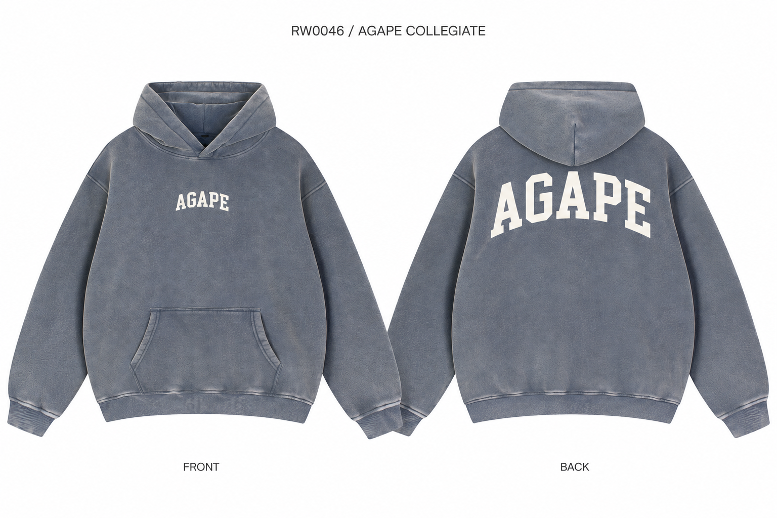 AGAPE Collegiate Snow Wash Hoodie