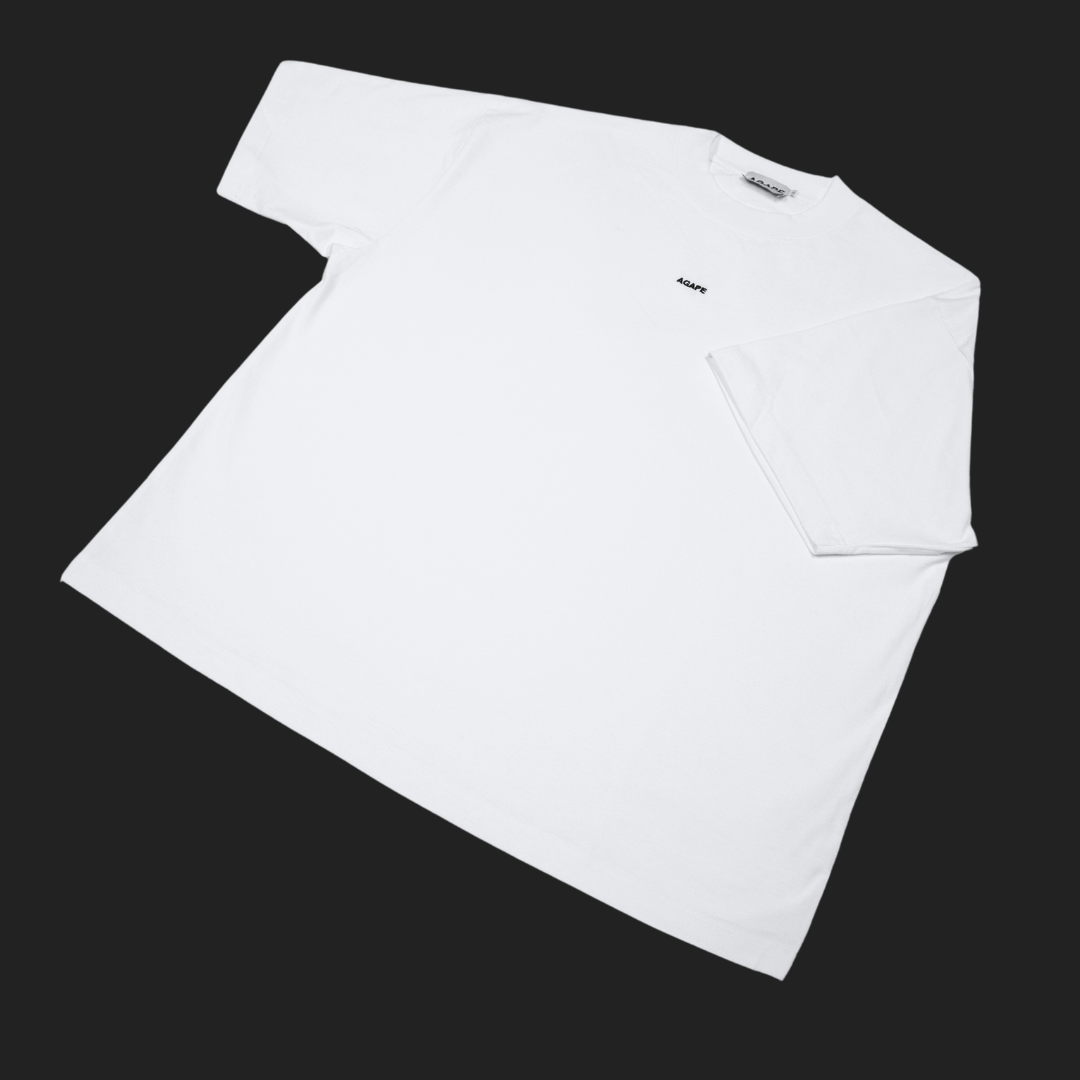 AGAPE - WHITE OVERSIZED COTTON TEE
