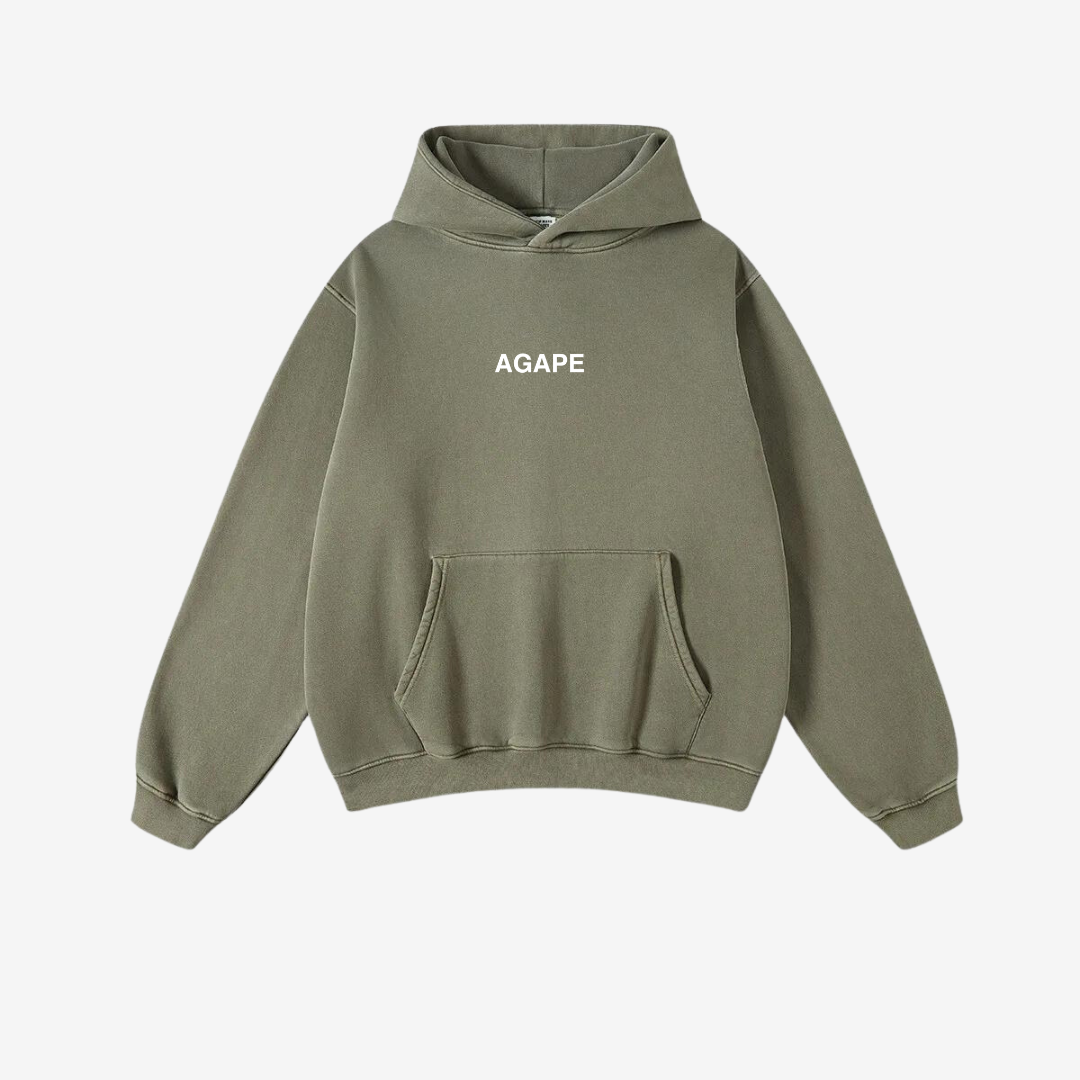 【Agape】 AGAPE WASHED OVERSIZED HOODIE